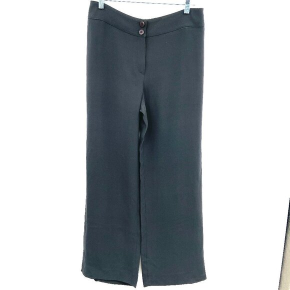 ARMANI Collezioni Olive Green Wide Leg Lightweight Trouser Pants Size 10 - Picture 2 of 6